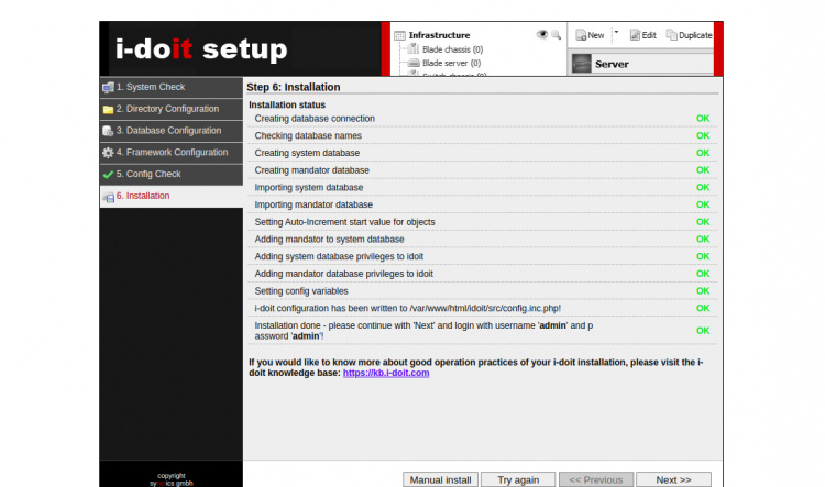 Progreso de la instalación