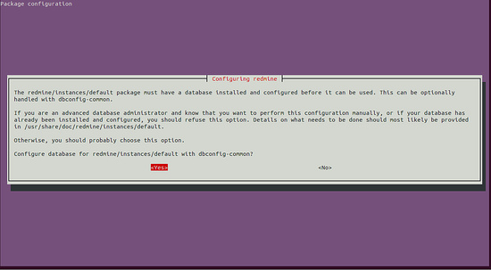 Instalar el paquete Redmine