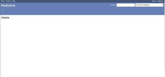 Página de inicio de Redmine