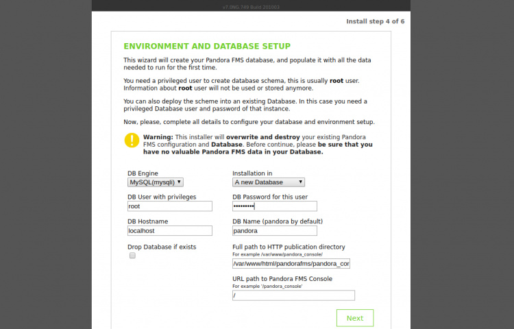 Configuración de la base de datos