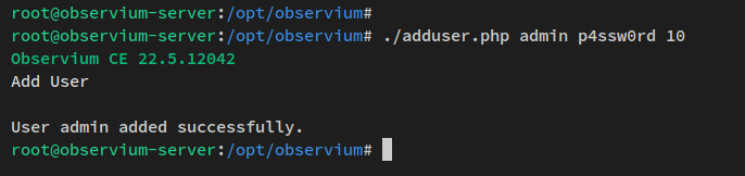crear usuario observium