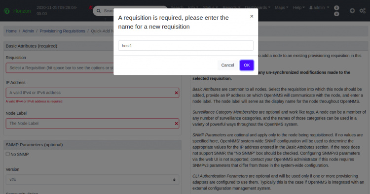 Añadir un nuevo host a la monitorización de openNMS