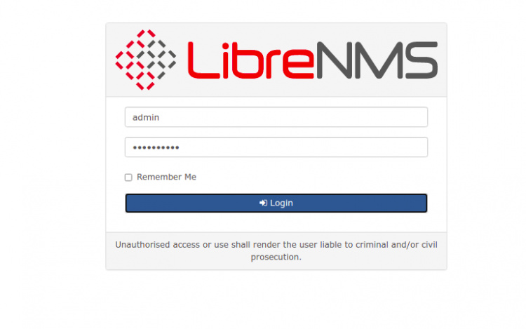 Iniciar sesión en LibreNMS
