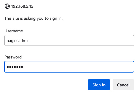 Iniciar sesión en Nagios