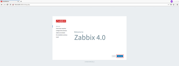 Instalador web de Zabbix
