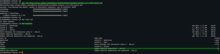 Instalar el archivo RPM de Zabbix