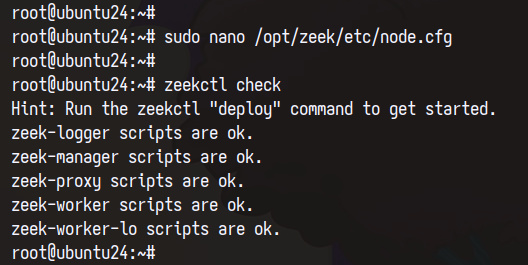 comprueba la configuración de zeek