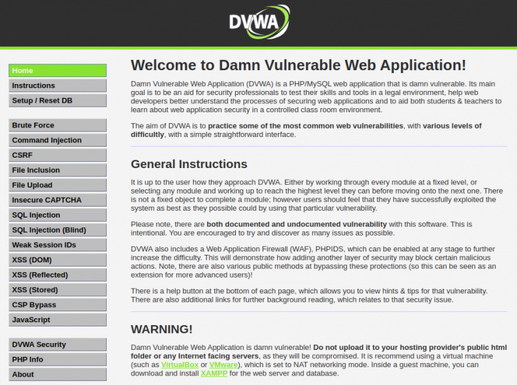 Panel de control del DWA
