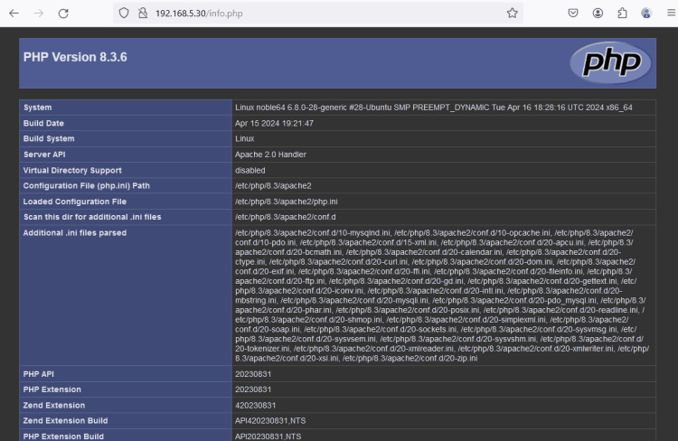 phpinfo