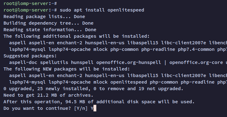 instalar openlitespeed