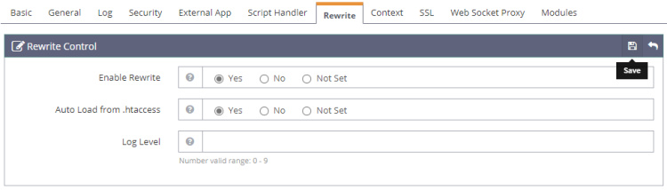Control de reescritura OpenLiteSpeed