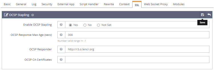 Grapado OCSP OpenLiteSpeed