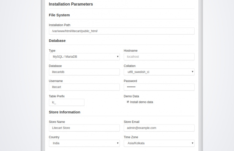 Configuración de la base de datos
