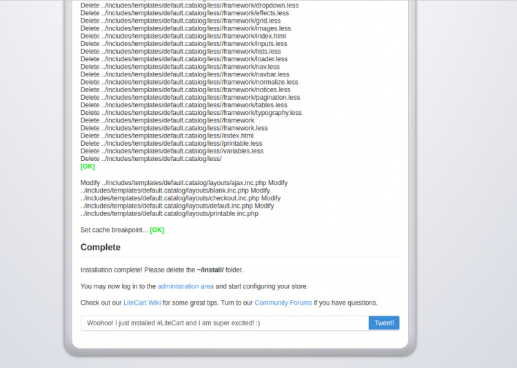 Progreso de la instalación