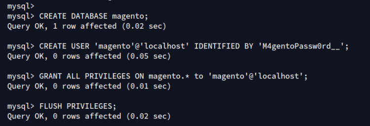 crear base de datos y usuario