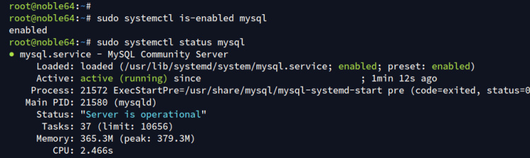 comprobar mysql
