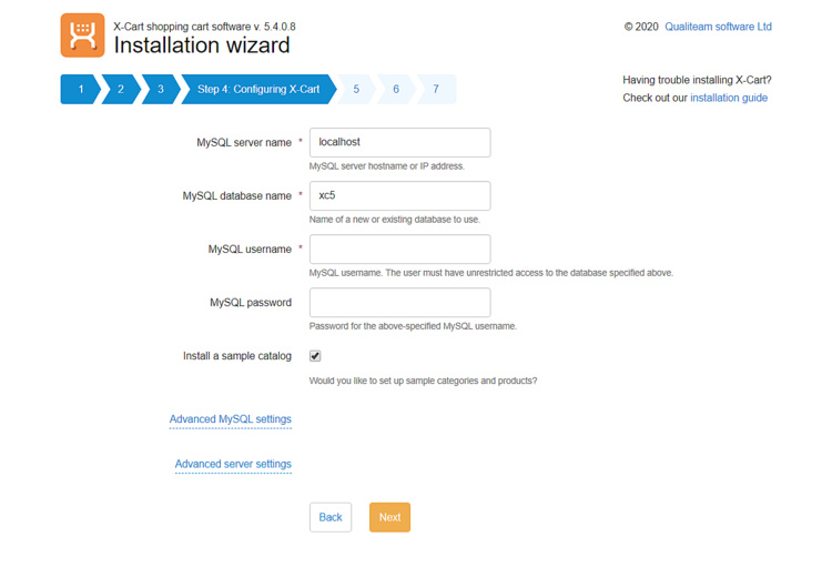 Datos de acceso a la base de datos