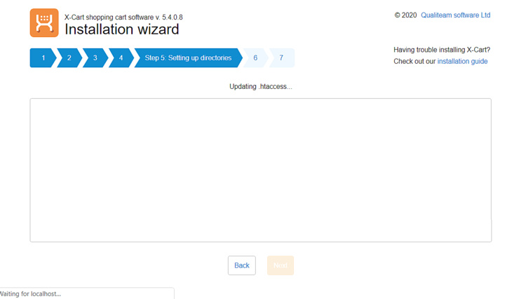 Progreso de la instalación