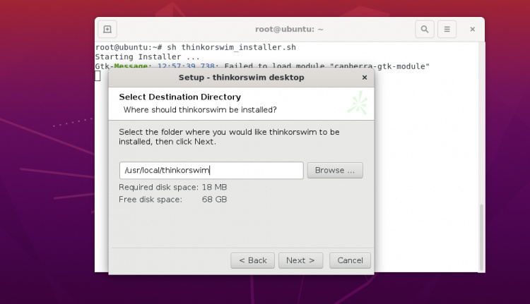 Selecciona el directorio de destino