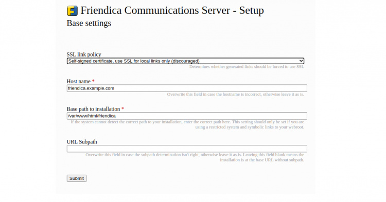 Configuración del servidor