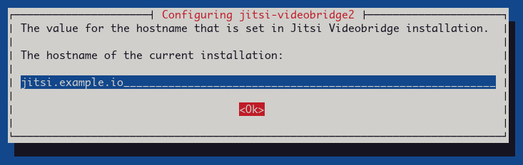 Configuración del dominio Jitsi