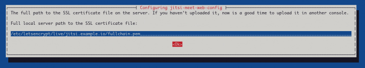 Clave pública SSL de Jitsi