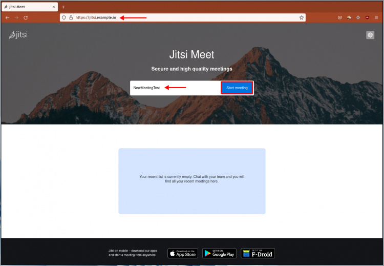 Reunión de inicio de Jitsi