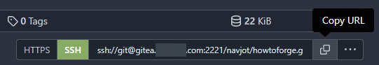 Gitea Copiar URL SSH