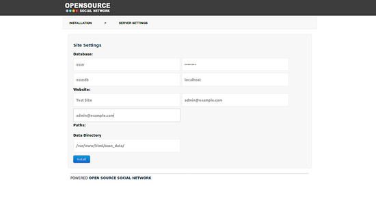 Introducir la configuración de la base de datos