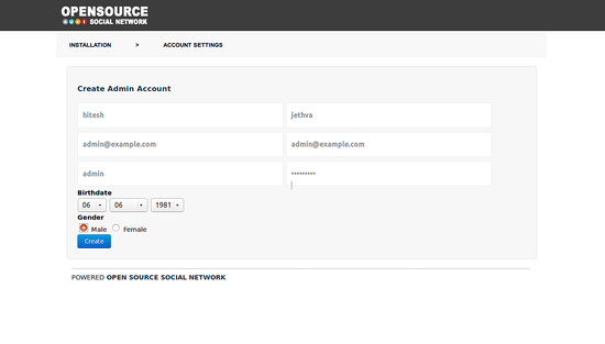 Crear una cuenta de administrador