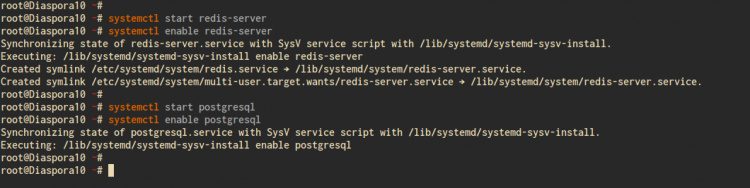 Iniciar los servicios Redis y PostgreSQL