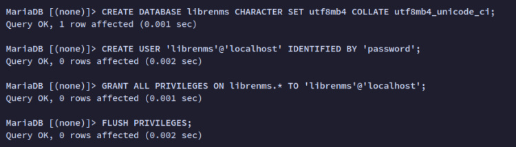 crear base de datos y usuario