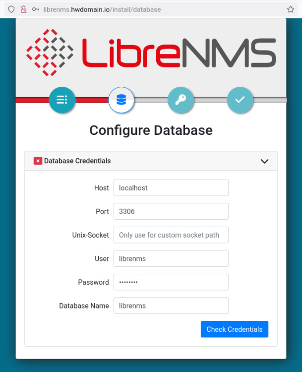 comprobar base de datos