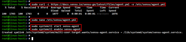 configurar agente sensu