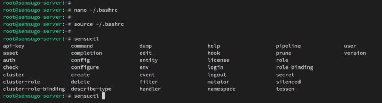 finalización del sensuctl
