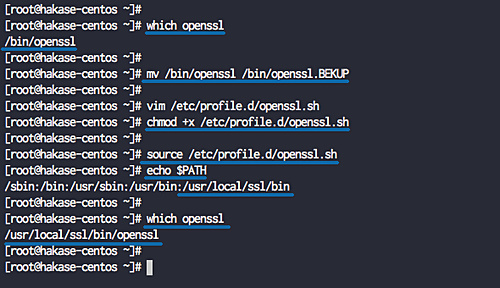 Configurar el binario de OpenSSL en CentOS