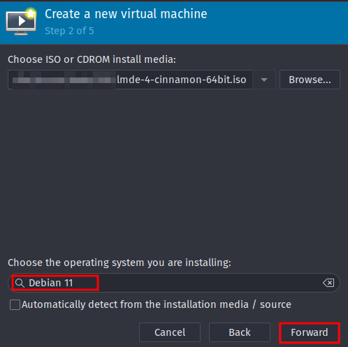 seleccionar archivo iso