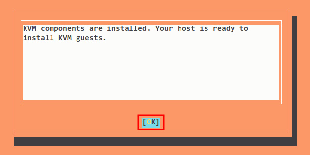 instalación kvm finalizada