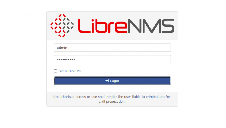 Iniciar sesión en LibreNMS