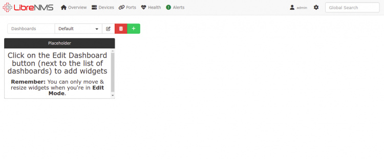 Panel de control de LibreNMS