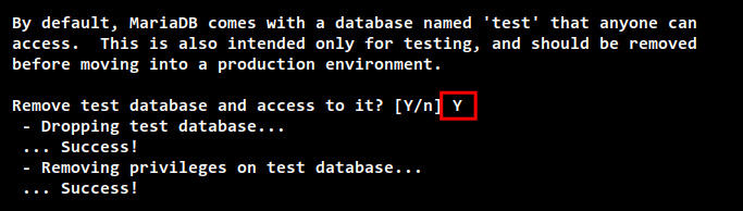 eliminar prueba de base de datos