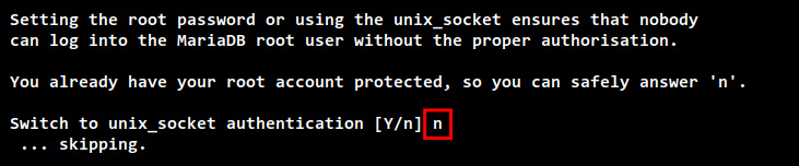 no unix_socket auth para root