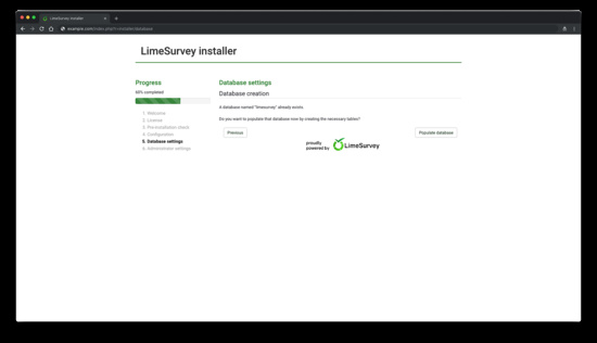 Configuración de la base de datos