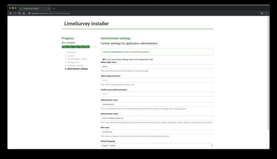 Configuración de la administración