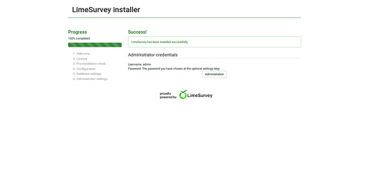 Instalación realizada con éxito