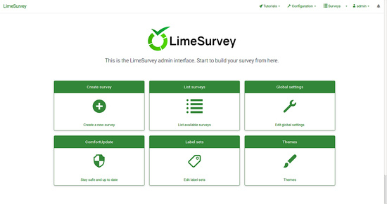 Panel de control de LimeSurvey