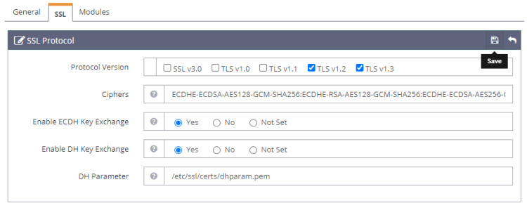 Protocolos SSL OpenLiteSpeed