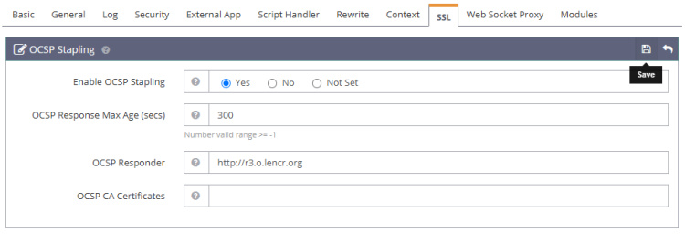 Grapado OCSP OpenLiteSpeed