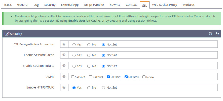 OpenLiteSpeed Habilitar protocolos SSL y HTTPS