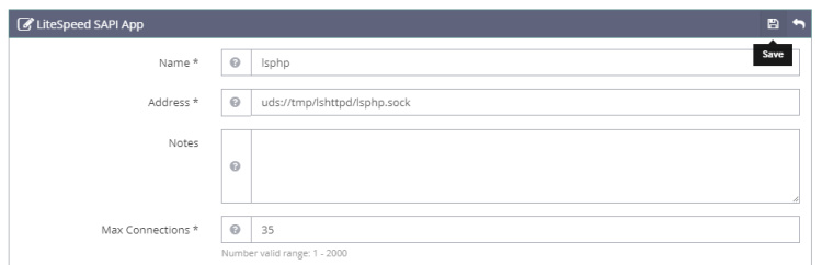 Aplicación OpenLiteSpeed SAPI